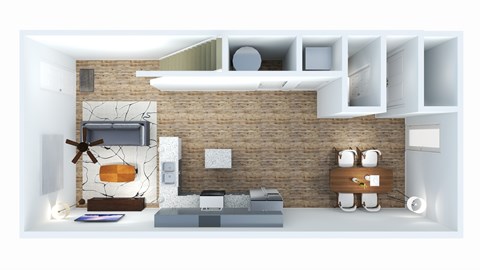 A modern living room with a fireplace and a TV.